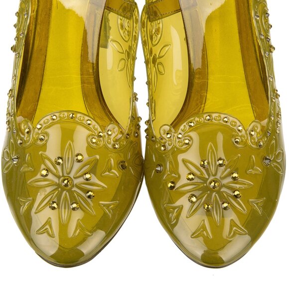 Dolce & Gabbana - Transparent Cinderella PVC Crystals Pumps Green 39 9 - Picture 4 of 5